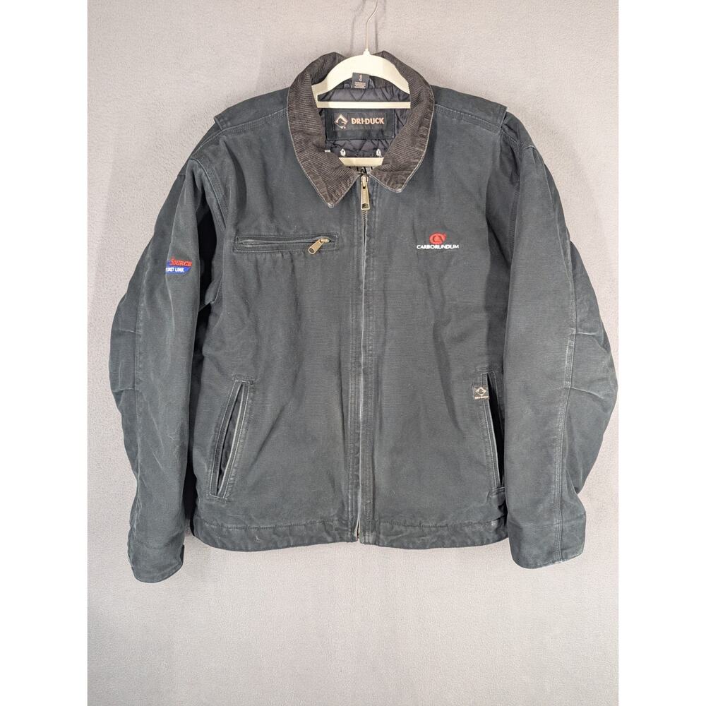 Dri Duck Outlaw Jacket Mens Large L Black Canvas Quilt Lined